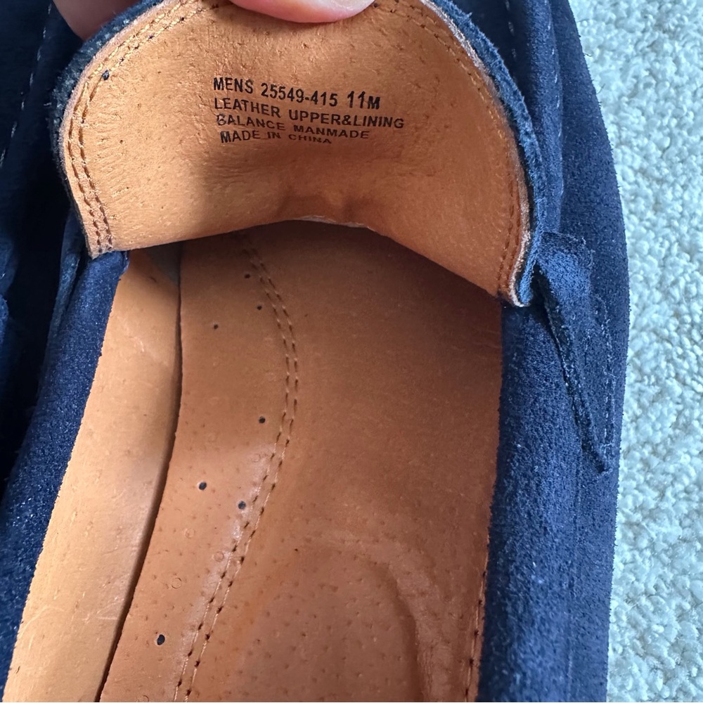 Stacy Adams Palladian Navy Blue Suede Leather Moc Toe Slip On Loafer - Picture 11 of 12